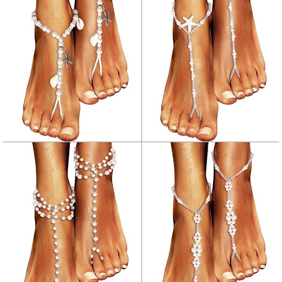 Jewelry - 🆕📿Beaded Feet Jewelry Anklets Pearl Shell Silver Gold Assorted